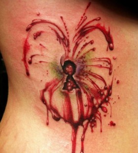 Red lovely keyhole tattoo