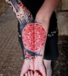 Red ornaments tattoo by Xoil