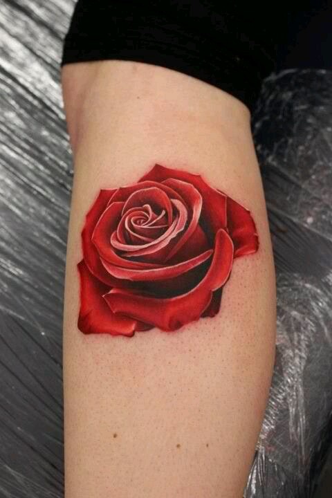 Red rose lovely tattoo