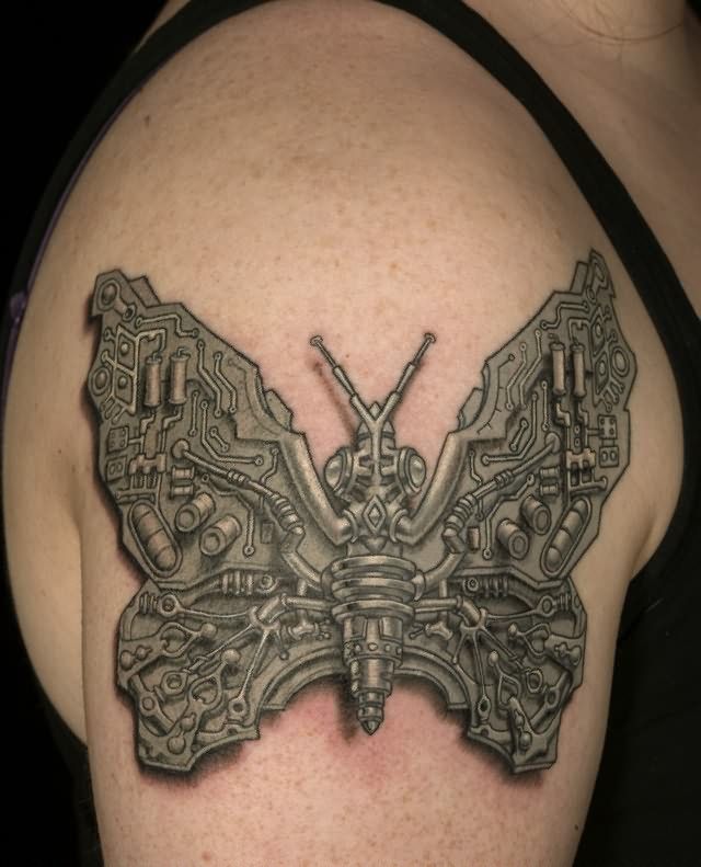 Butterflies tattoos on shoulder