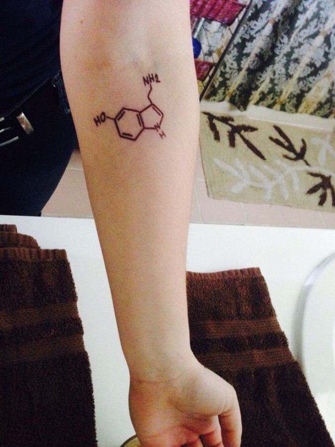 Serotonin Tattoo On Left Arm Tattoomagz Tattoo Designs Ink