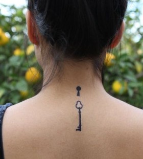 Simple black lovely keyhole tattoo