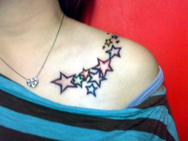 Stars tattoo on shoulder