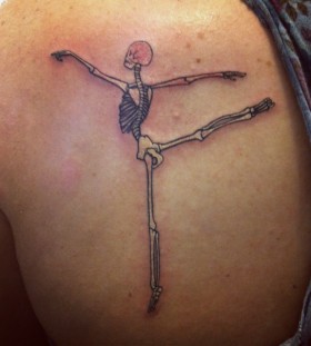 Skeleton ballerina tattoo
