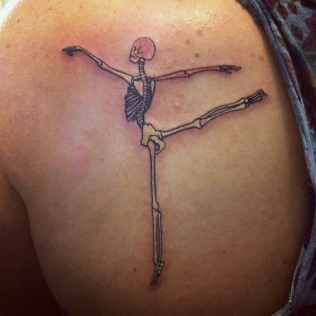 Skeleton ballerina tattoo