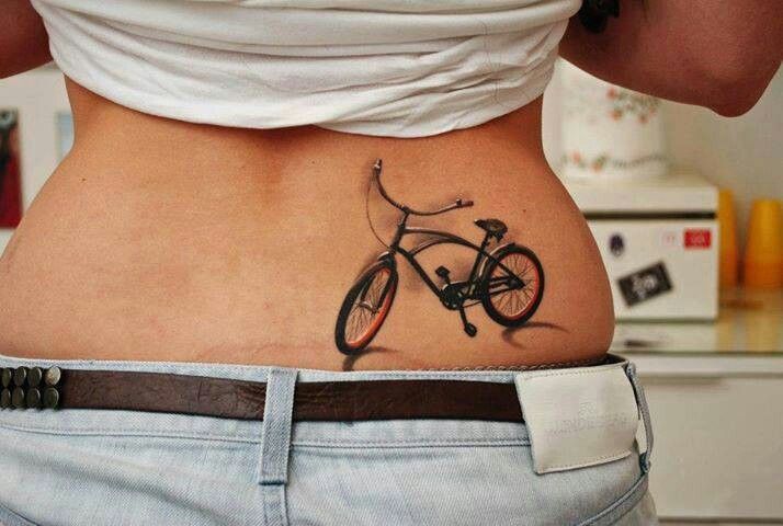 Bicycles tattoos on backs