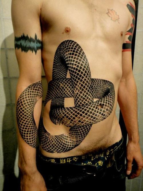 Snake with ornaments tattoo by Xoil