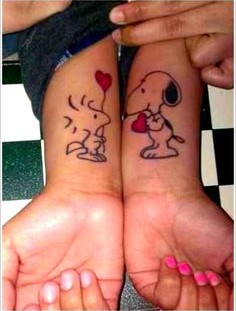 Snoopy tattoo for couples