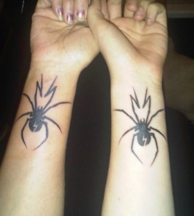 Spider tattoo for best friends on arm