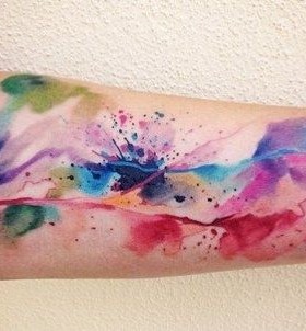 Stylish hand watercolor tattoo