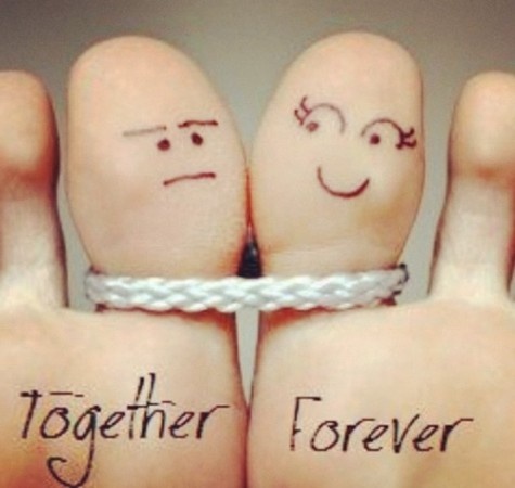 Together forever quote tattoo on finger