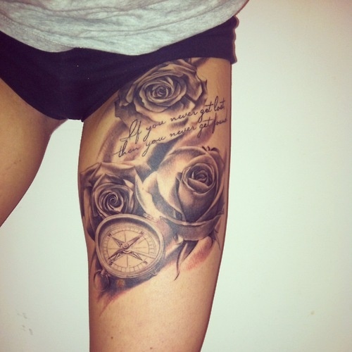 Roses tattoos on legs