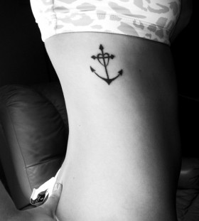 Woman anchor lovely tattoo