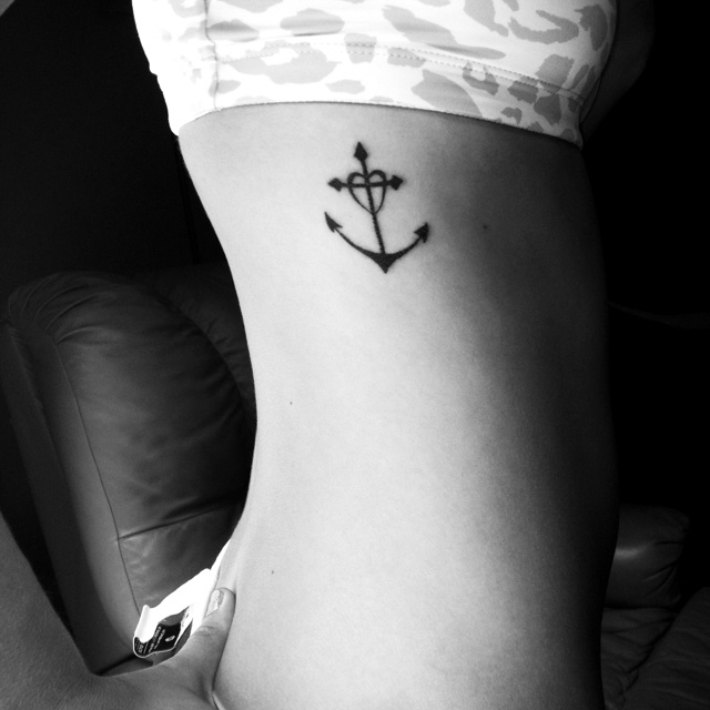 Woman anchor lovely tattoo