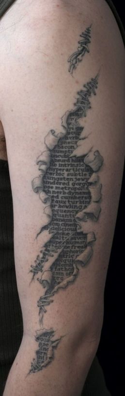 Books tattoos on arms