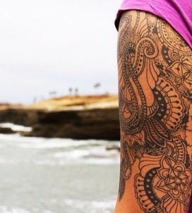 Adorable women's angel tatoo on arm