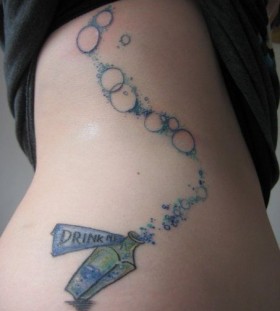 Amazing blue bubbles tattoo