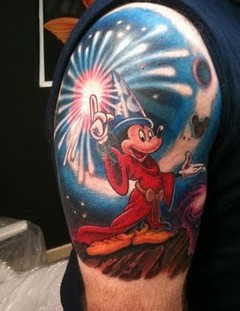 Amazing colorful Mickey Mouse tattoo on arm