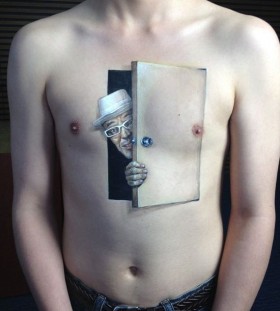 Amazing men's chest tatttoo Art by Chooo-San