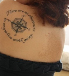 Awesome looking compass tattoo on back