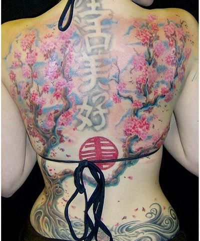 Best back women’s chinese style tattoo