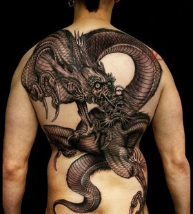 Black cruel chinese style tattoo