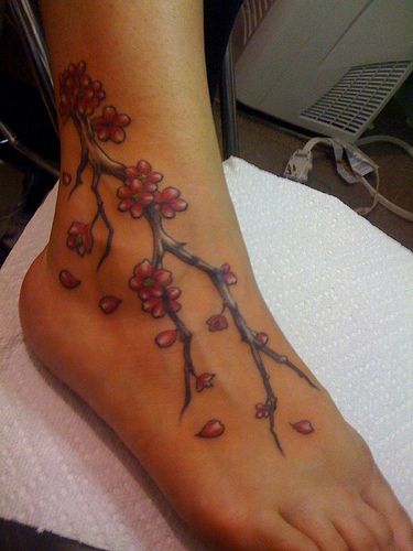 Blossom lovely tree chinese style tattoo