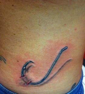 Blue lovely fishing tattoo