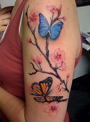 Butterflies lovely chinese style tattoo