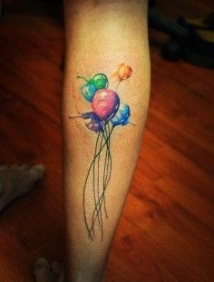 Colorful simple balloon tattoo