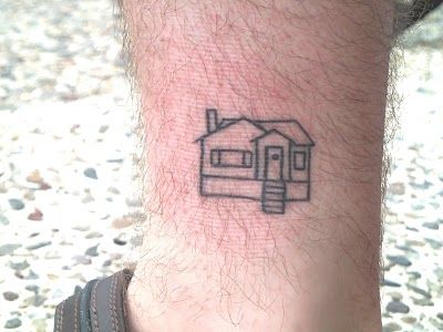 Cute small house tattoo
