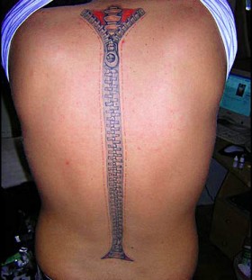 Dumb back zip tattoo