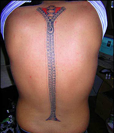 Dumb back zip tattoo