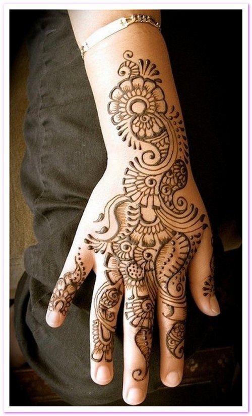 Flowers and Henna and Mehndi design tattoo