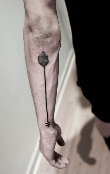 Funny one geometric arm tattoo