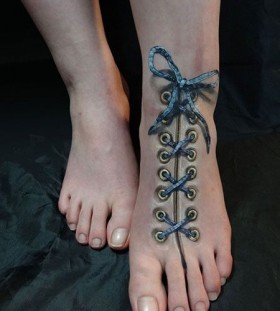 Gorgeous women's foot tatttoo Art by Chooo-San
