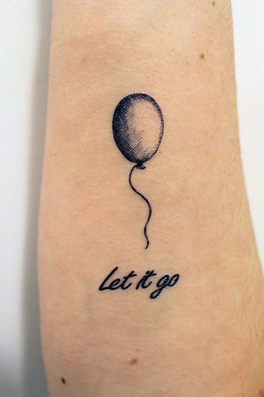 Let it go black balloon tattoo