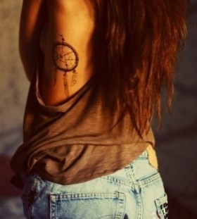 Long hair and lovely dreamcatcher tattoo