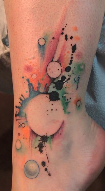 Lovely colorful bubbles tattoo