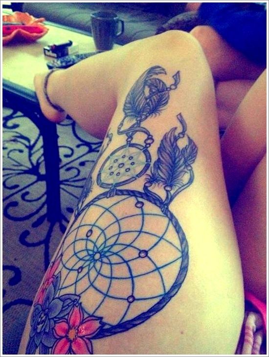 Lovely legs dreamcatcher tattoo