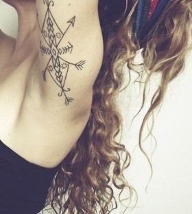 Pretty girl geometric arm tattoo