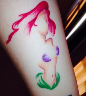 Red hair mermaid tattoo