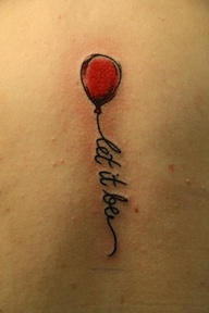 Red simple balloon tattoo