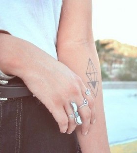 Simple crystal geometric arm tattoo