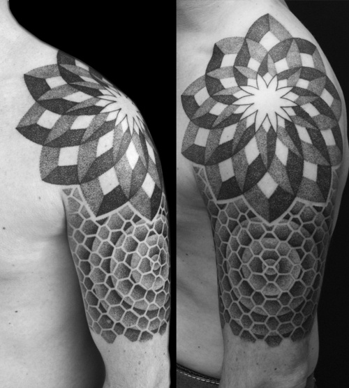 Lovely shoulders geometric tattoos