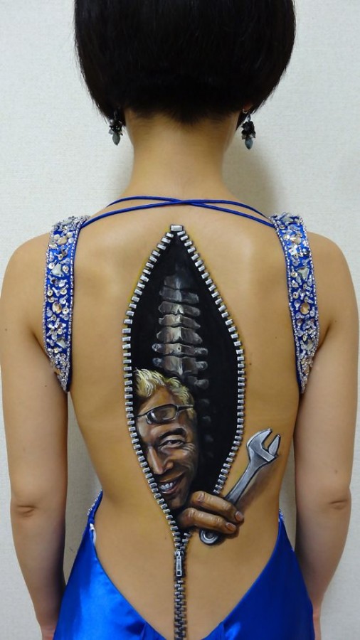 Womens zippered back tatttoo Art by Chooo-San