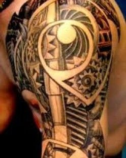 Wonderful shoulder robbot tattoo