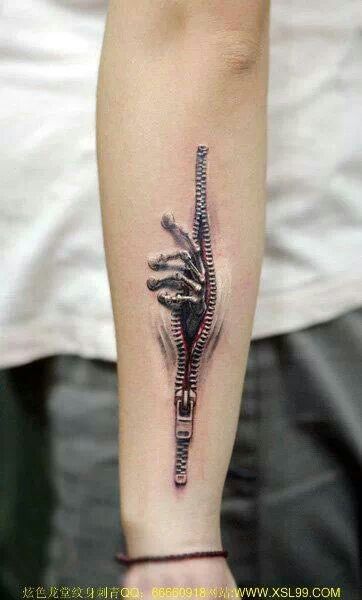 Awesome design zips tattoos