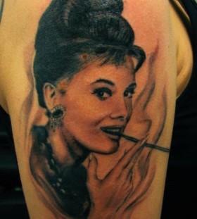 audrey with cigarette tattoo