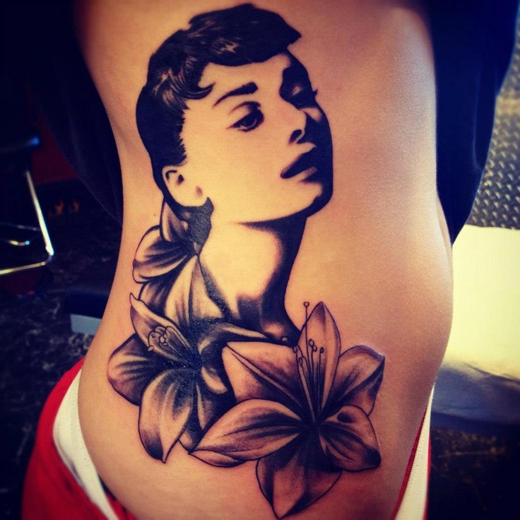 audrey with flower tattoo